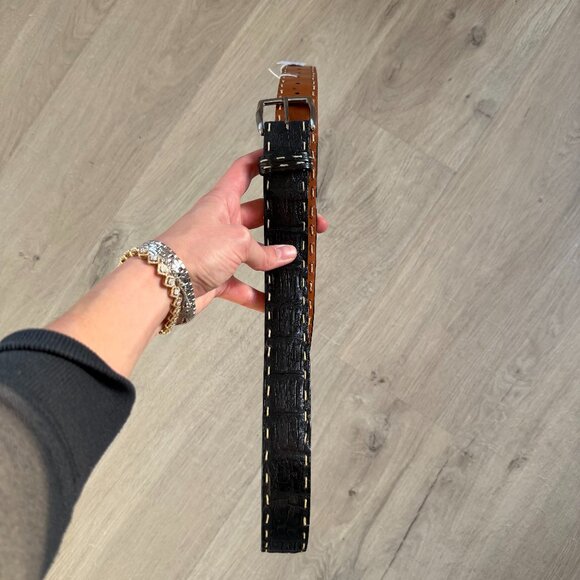 Trafalgar Walton Crocodile Belt with Contrast Stitch brand new NWT size M - Picture 1 of 11